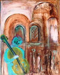 Heilige Hallen mit Cellomusik 80x100